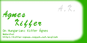 agnes kiffer business card