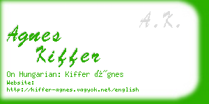 agnes kiffer business card